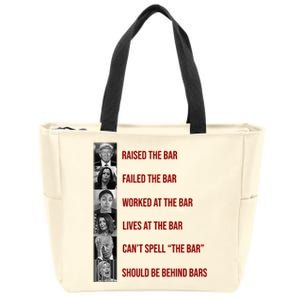 Trump Raised The Bar Biden Can't Spell The Bar Funny Republican Zip Tote Bag