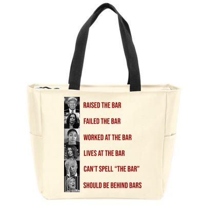 Trump Raised The Bar Biden Can't Spell The Bar Funny Republican Zip Tote Bag