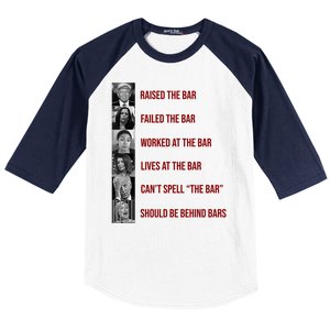 Trump Raised The Bar Biden Can't Spell The Bar Funny Republican Baseball Sleeve Shirt