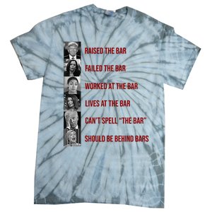 Trump Raised The Bar Biden Can't Spell The Bar Funny Republican Tie-Dye T-Shirt