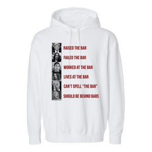 Trump Raised The Bar Biden Can't Spell The Bar Funny Republican Garment-Dyed Fleece Hoodie