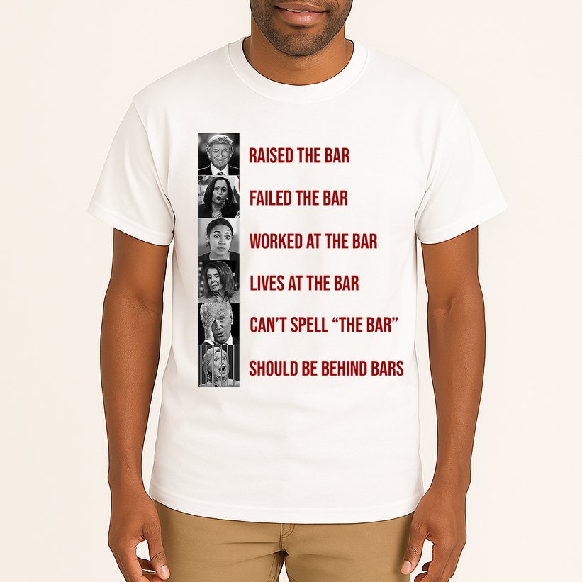Trump Raised The Bar Biden Can't Spell The Bar Funny Republican Tall T-Shirt