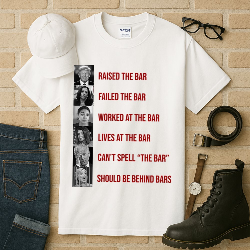 Trump Raised The Bar Biden Can't Spell The Bar Funny Republican Tall T-Shirt