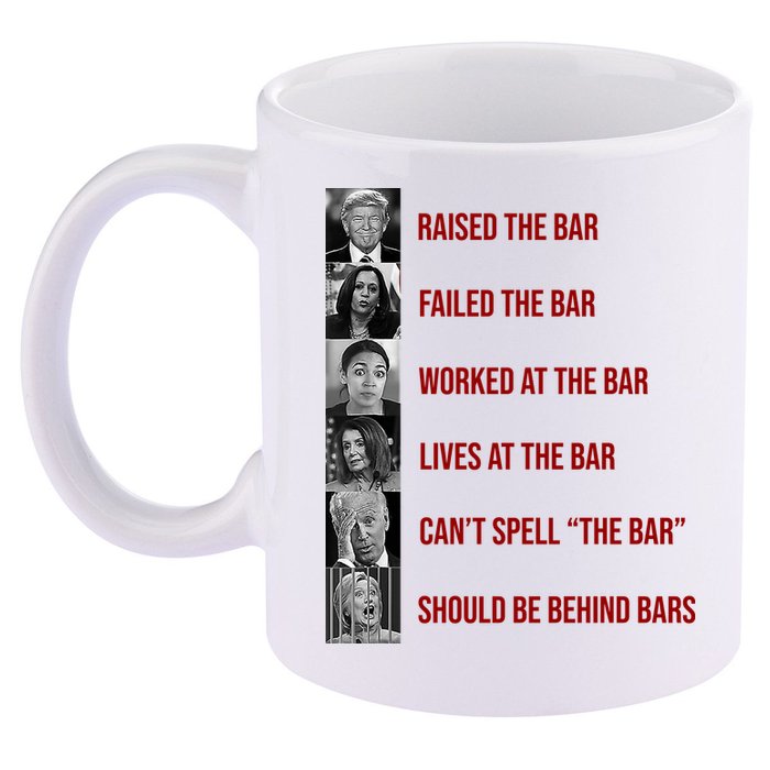 Trump Raised The Bar Biden Can't Spell The Bar Funny Republican 11oz C Handle Ceramic Mug