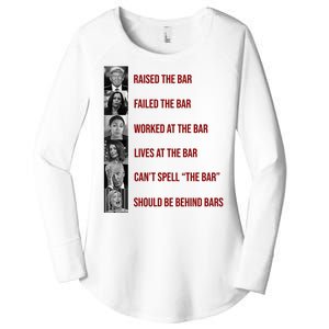 Trump Raised The Bar Biden Can't Spell The Bar Funny Republican Women's Perfect Tri Tunic Long Sleeve Shirt