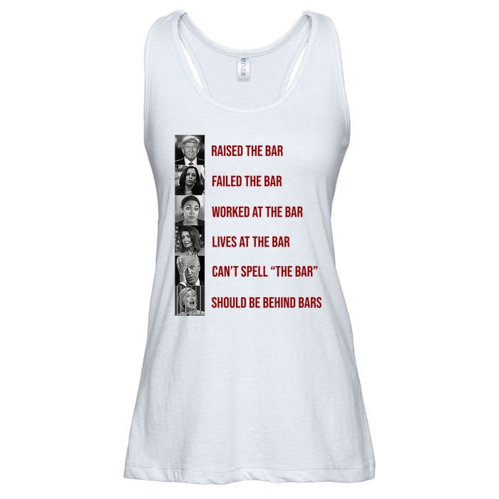 Trump Raised The Bar Biden Can't Spell The Bar Funny Republican Ladies Essential Flowy Tank