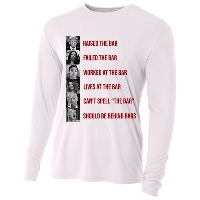 Trump Raised The Bar Biden Can't Spell The Bar Funny Republican Cooling Performance Long Sleeve Crew