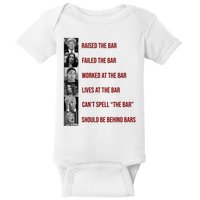 Trump Raised The Bar Biden Can't Spell The Bar Funny Republican Baby Bodysuit