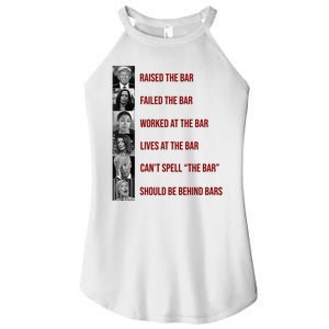 Trump Raised The Bar Biden Can't Spell The Bar Funny Republican Women's Perfect Tri Rocker Tank