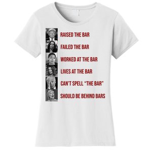 Trump Raised The Bar Biden Can't Spell The Bar Funny Republican Women's T-Shirt