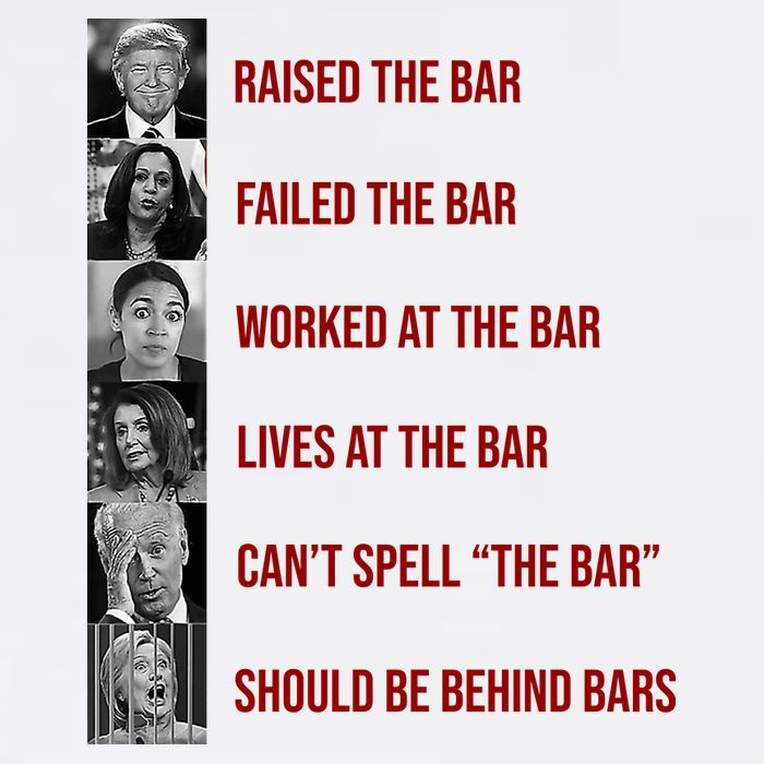 Trump Raised The Bar Biden Can't Spell The Bar Funny Republican Womens T-Shirt