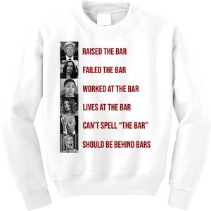 Trump Raised The Bar Biden Can't Spell The Bar Funny Republican Kids Sweatshirt