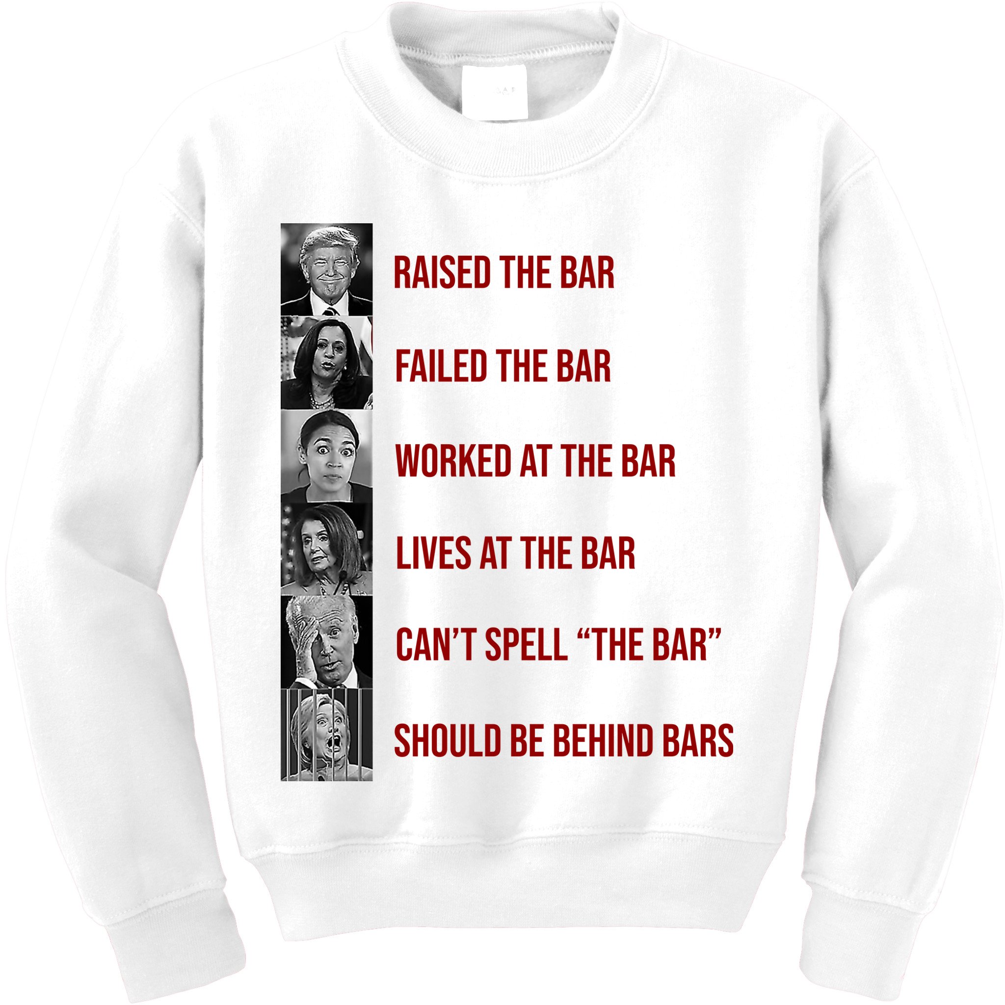 Trump Raised The Bar Biden Can't Spell The Bar Funny Republican Kids Sweatshirt