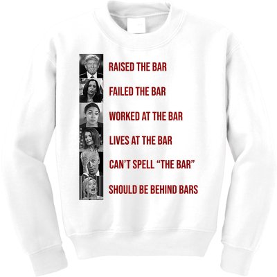 Trump Raised The Bar Biden Can't Spell The Bar Funny Republican Kids Sweatshirt