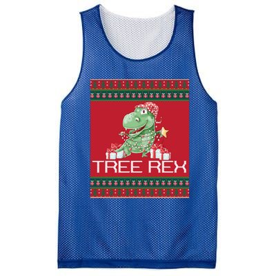 Tree Rex Ugly Sweater Funny Dinosaur Xmas Graphic Gift Meaningful Gift Mesh Reversible Basketball Jersey Tank