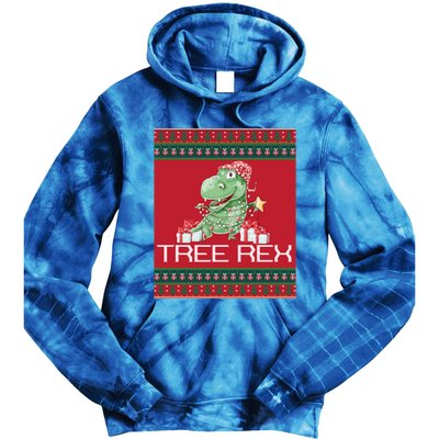 Tree Rex Ugly Sweater Funny Dinosaur Xmas Graphic Gift Meaningful Gift Tie Dye Hoodie