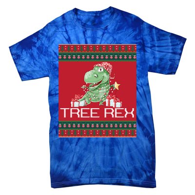 Tree Rex Ugly Sweater Funny Dinosaur Xmas Graphic Gift Meaningful Gift Tie-Dye T-Shirt