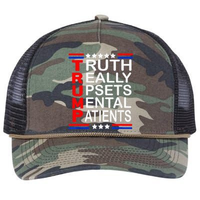 Trump Really Upsets Mental Patients Retro Rope Trucker Hat Cap