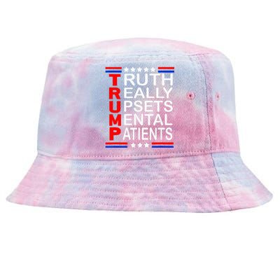 Trump Really Upsets Mental Patients Tie-Dyed Bucket Hat