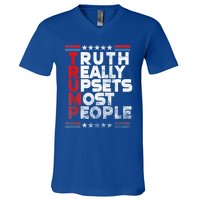 Truth Really Upsets Most People Design Vintage Flag V-Neck T-Shirt