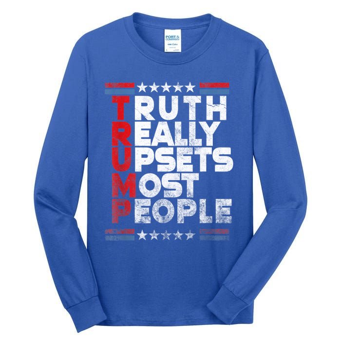 Truth Really Upsets Most People Design Vintage Flag Tall Long Sleeve T-Shirt