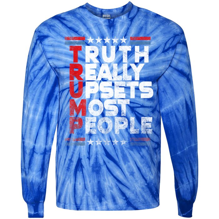 Truth Really Upsets Most People Design Vintage Flag Tie-Dye Long Sleeve Shirt