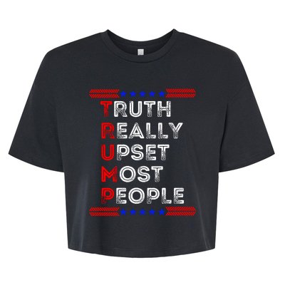 Truth Really Upset Most People Trump 2024 America Flag Bella+Canvas Jersey Crop Tee