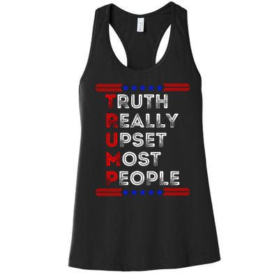 Truth Really Upset Most People Trump 2024 America Flag Women's Racerback Tank