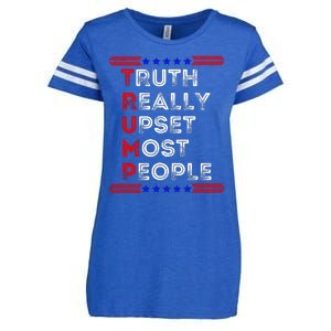 Truth Really Upset Most People Trump 2024 America Flag Enza Ladies Jersey Football T-Shirt