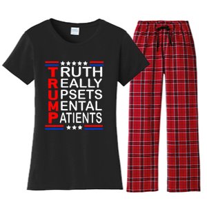 Trump Really Upsets Mental Patients Women's Flannel Pajama Set