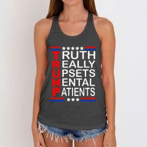 Trump Really Upsets Mental Patients Women's Knotted Racerback Tank