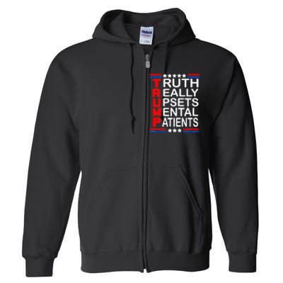 Trump Really Upsets Mental Patients Full Zip Hoodie