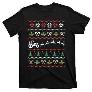 Tractor Reindeer Ugly Christmas Farm Farming Xmas Farmer T-Shirt