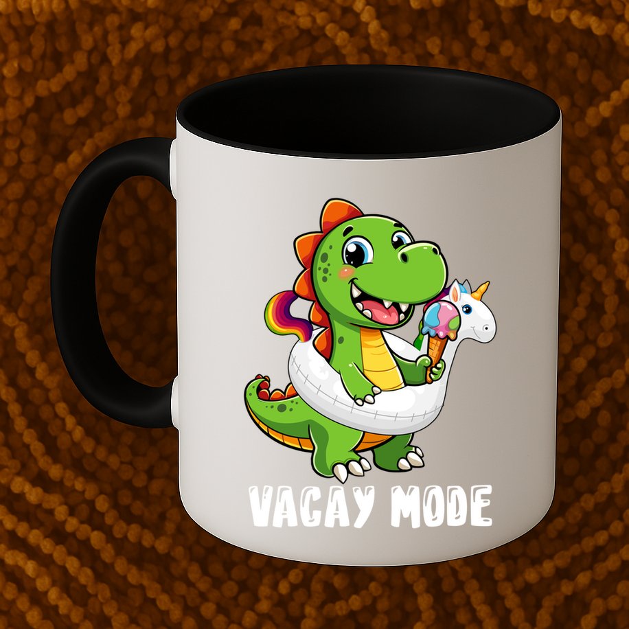 T Rex Unicorn Float Swimming Pool Party Swimmer Vacay Mode Great Gift Mug