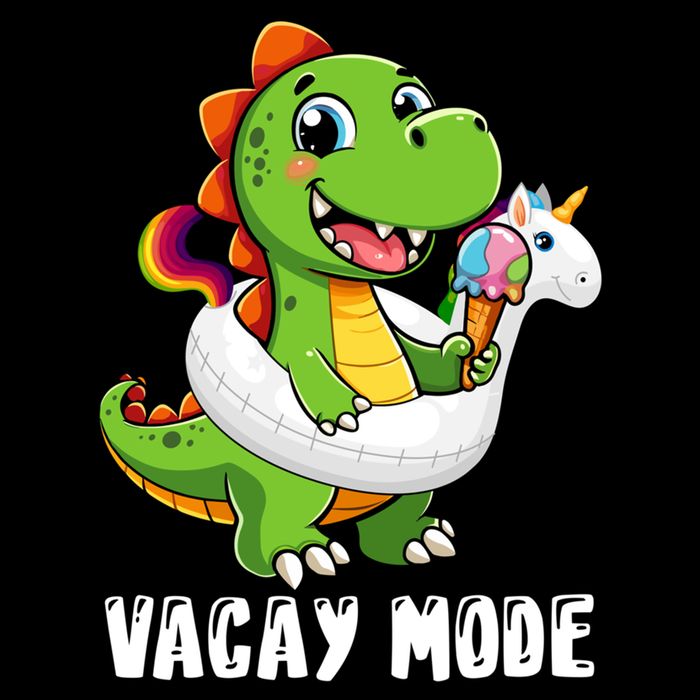 T Rex Unicorn Float Swimming Pool Party Swimmer Vacay Mode Great Gift Drawstring Bag
