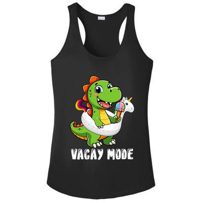 T Rex Unicorn Float Swimming Pool Party Swimmer Vacay Mode Great Gift Ladies PosiCharge Competitor Racerback Tank