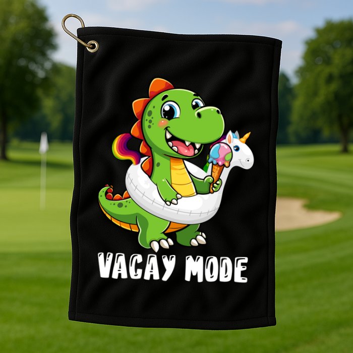 T Rex Unicorn Float Swimming Pool Party Swimmer Vacay Mode Great Gift Golf Towel