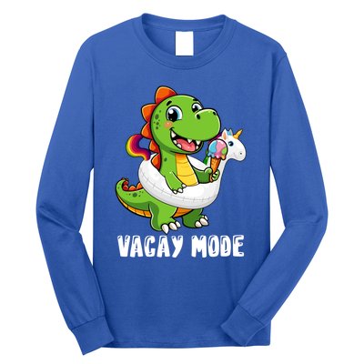 T Rex Unicorn Float Swimming Pool Party Swimmer Vacay Mode Great Gift Long Sleeve Shirt