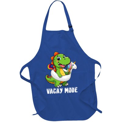 T Rex Unicorn Float Swimming Pool Party Swimmer Vacay Mode Great Gift Full-Length Apron With Pockets