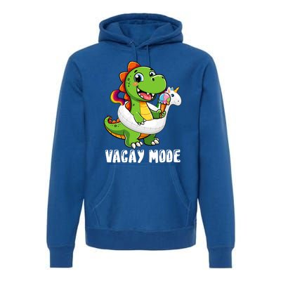 T Rex Unicorn Float Swimming Pool Party Swimmer Vacay Mode Great Gift Premium Hoodie