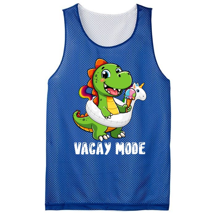 T Rex Unicorn Float Swimming Pool Party Swimmer Vacay Mode Great Gift Mesh Reversible Basketball Jersey Tank