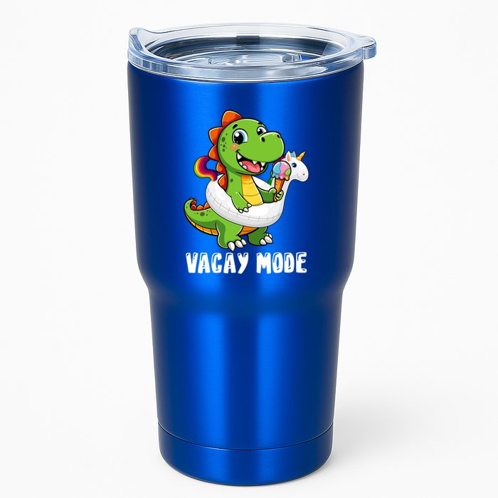 T Rex Unicorn Float Swimming Pool Party Swimmer Vacay Mode Great Gift Tumbler