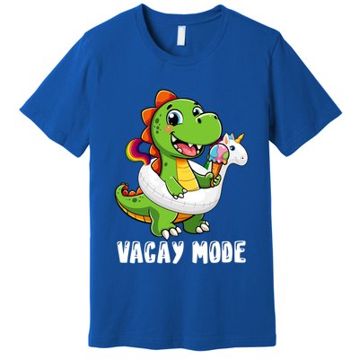 T Rex Unicorn Float Swimming Pool Party Swimmer Vacay Mode Great Gift Premium T-Shirt