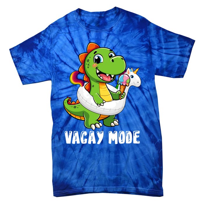 T Rex Unicorn Float Swimming Pool Party Swimmer Vacay Mode Great Gift Tie-Dye T-Shirt