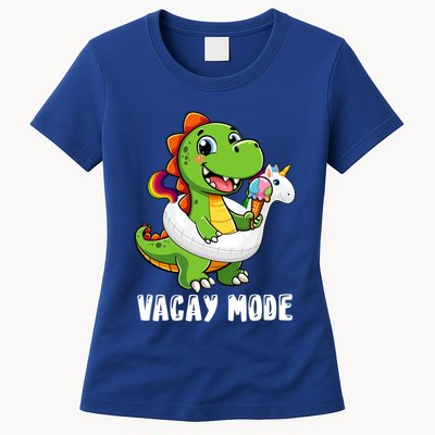 T Rex Unicorn Float Swimming Pool Party Swimmer Vacay Mode Great Gift Womens T-Shirt