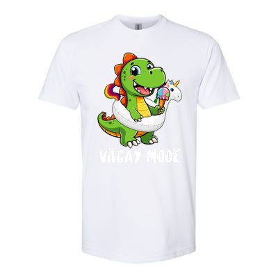 T Rex Unicorn Float Swimming Pool Party Swimmer Vacay Mode Great Gift Softstyle CVC T-Shirt