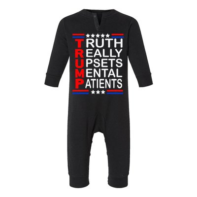 Trump Really Upsets Mental Patients Infant Fleece One Piece