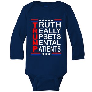 Trump Really Upsets Mental Patients Baby Long Sleeve Bodysuit