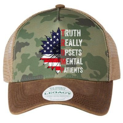 Truth Really Upsets Mental Patients Usa Patriotic Sunflower Legacy Tie Dye Trucker Hat