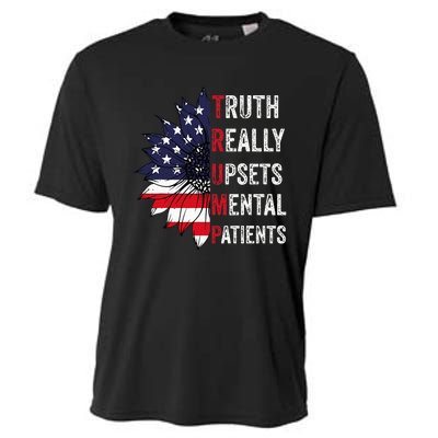 Truth Really Upsets Mental Patients Usa Patriotic Sunflower Cooling Performance Crew T-Shirt